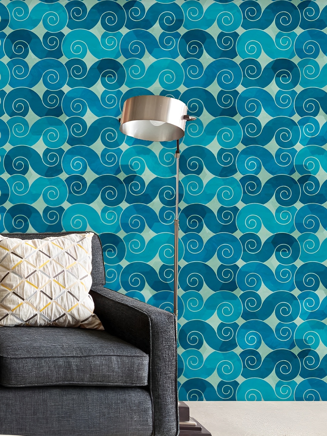 

ArtzFolio Teal Blue & Sea Green Abstract Printed Self Adhesive Wallpaper