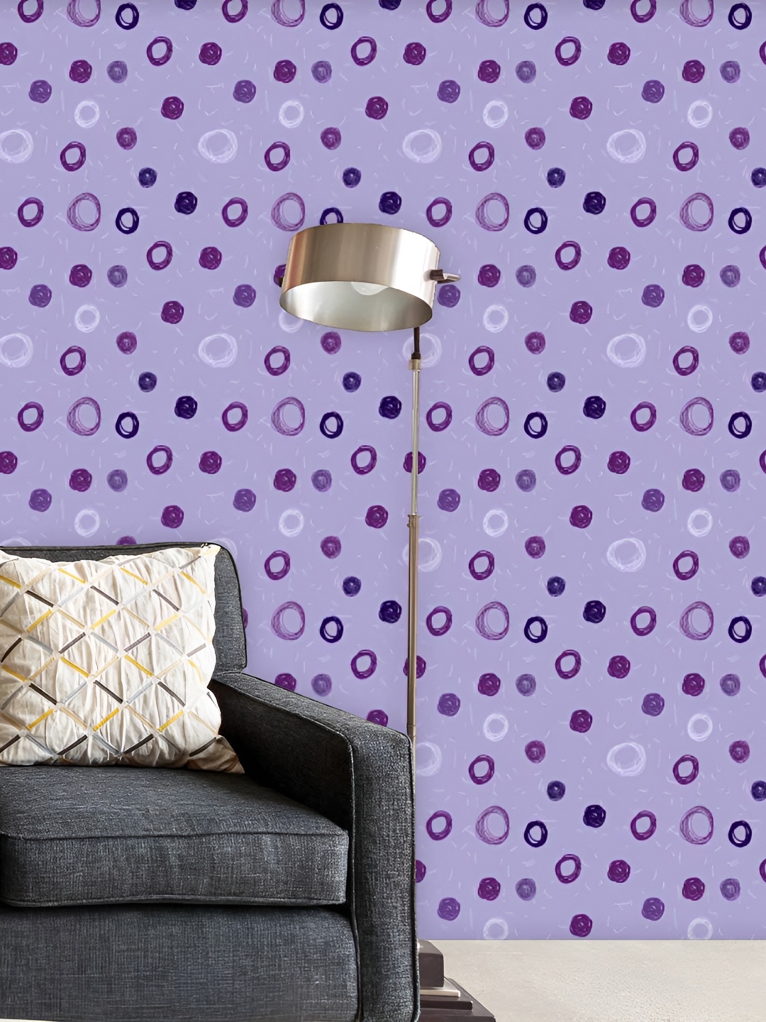 

ArtzFolio Purple & Black Geometric Printed Water Resistant Peel & Stick Wallpaper