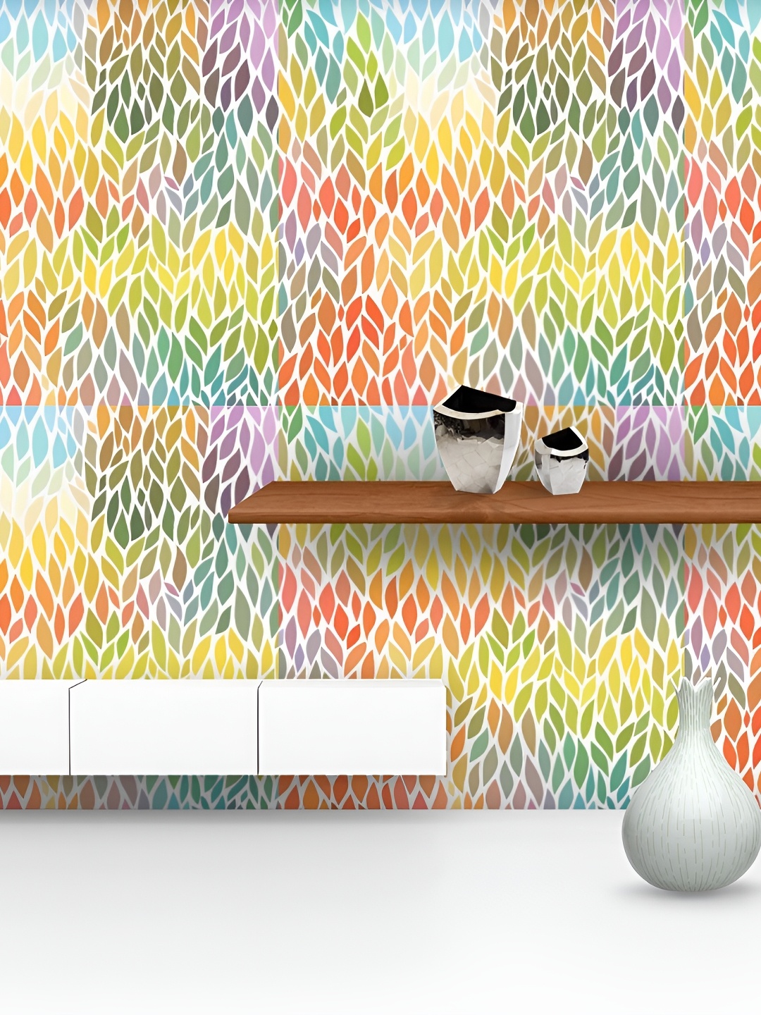 

ArtzFolio Yellow & Red Hand-Drawn Art Self-Adhesive Peel & Stick Wallpaper
