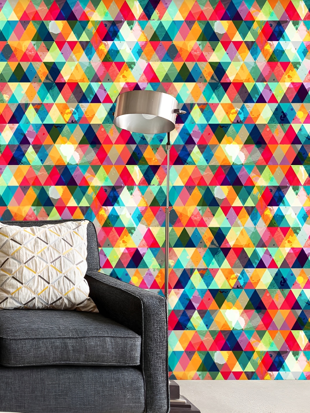 

ArtzFolio Blue & Red Geometric Printed Self-Adhesive Water Resistant Wallpaper