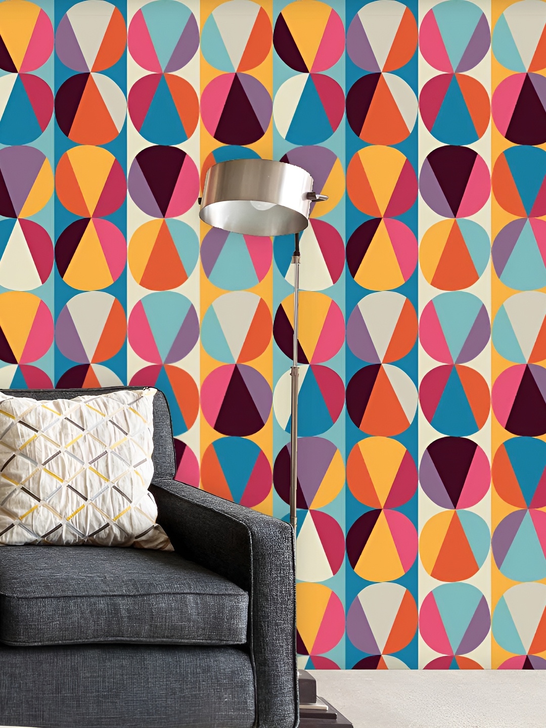 

ArtzFolio Multicolor Geometric Printed Easy-to-Peel & Stick Wallpaper, Multi