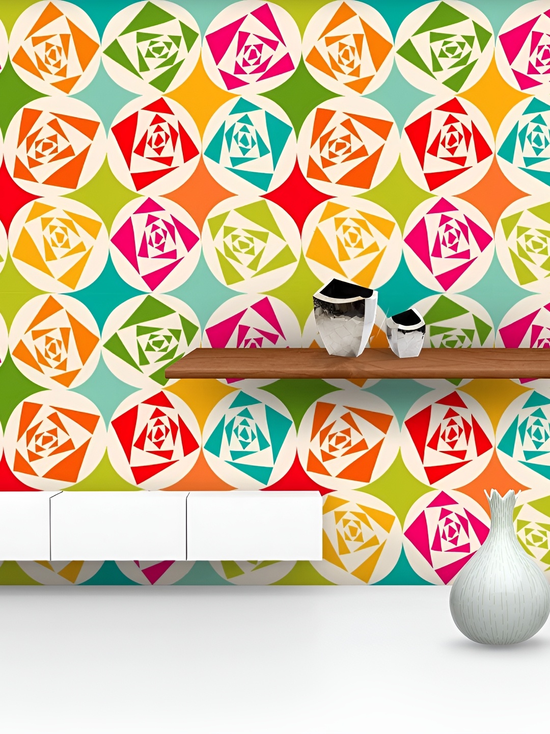 

ArtzFolio Green & Pink Abstract Printed Self Adhesive Decals & Wall Sticker