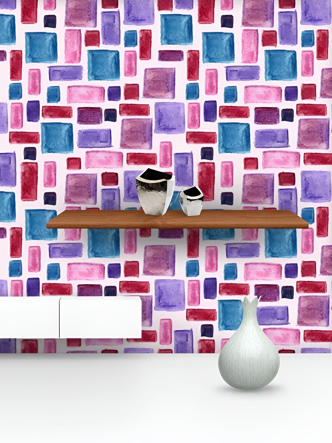 

ArtzFolio White & Purple Printed Self Adhesive Wallpaper