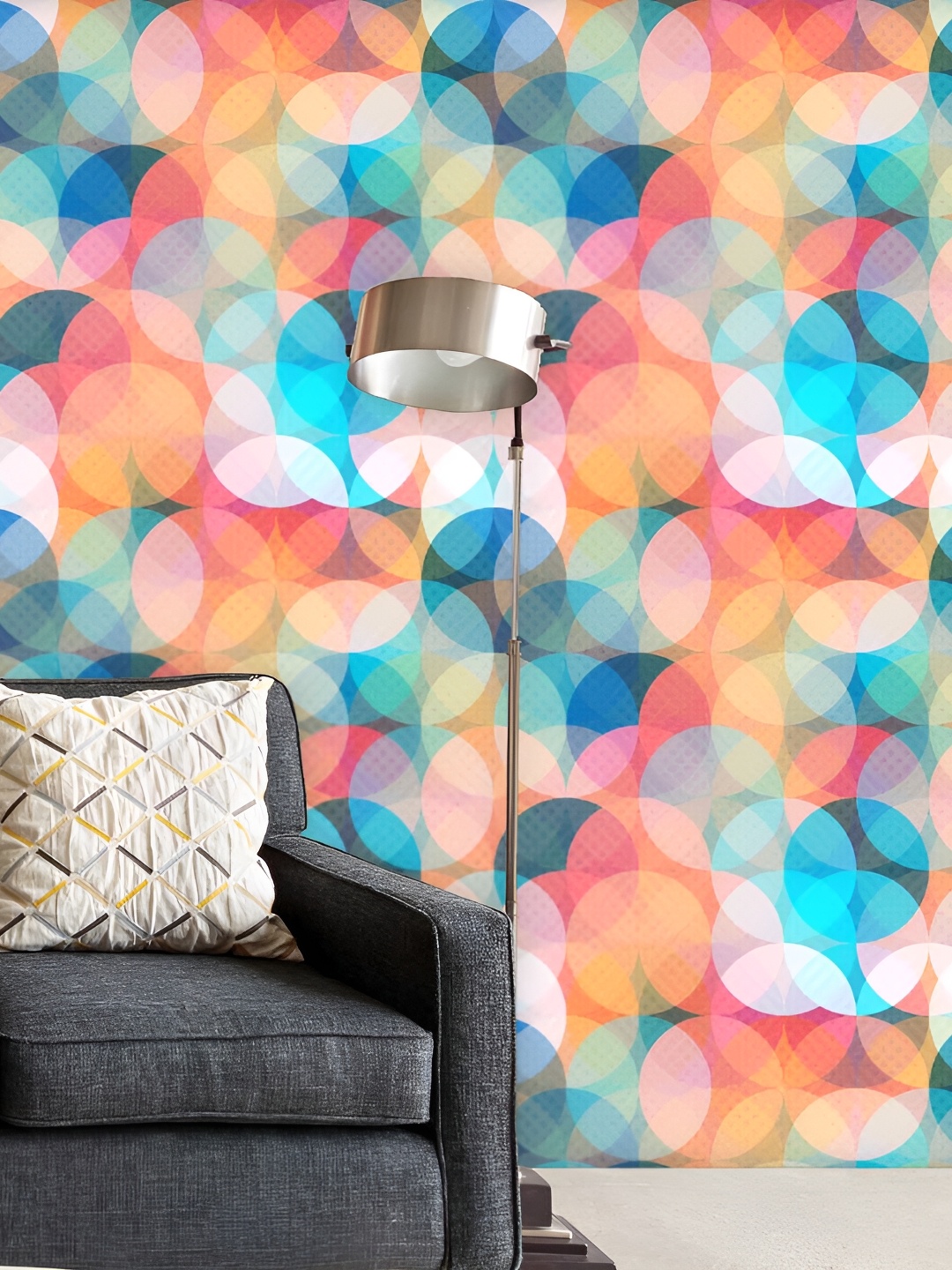 

ArtzFolio Orange & Blue Geometric Printed Self-Adhesive Peel & Stick Wall Sticker