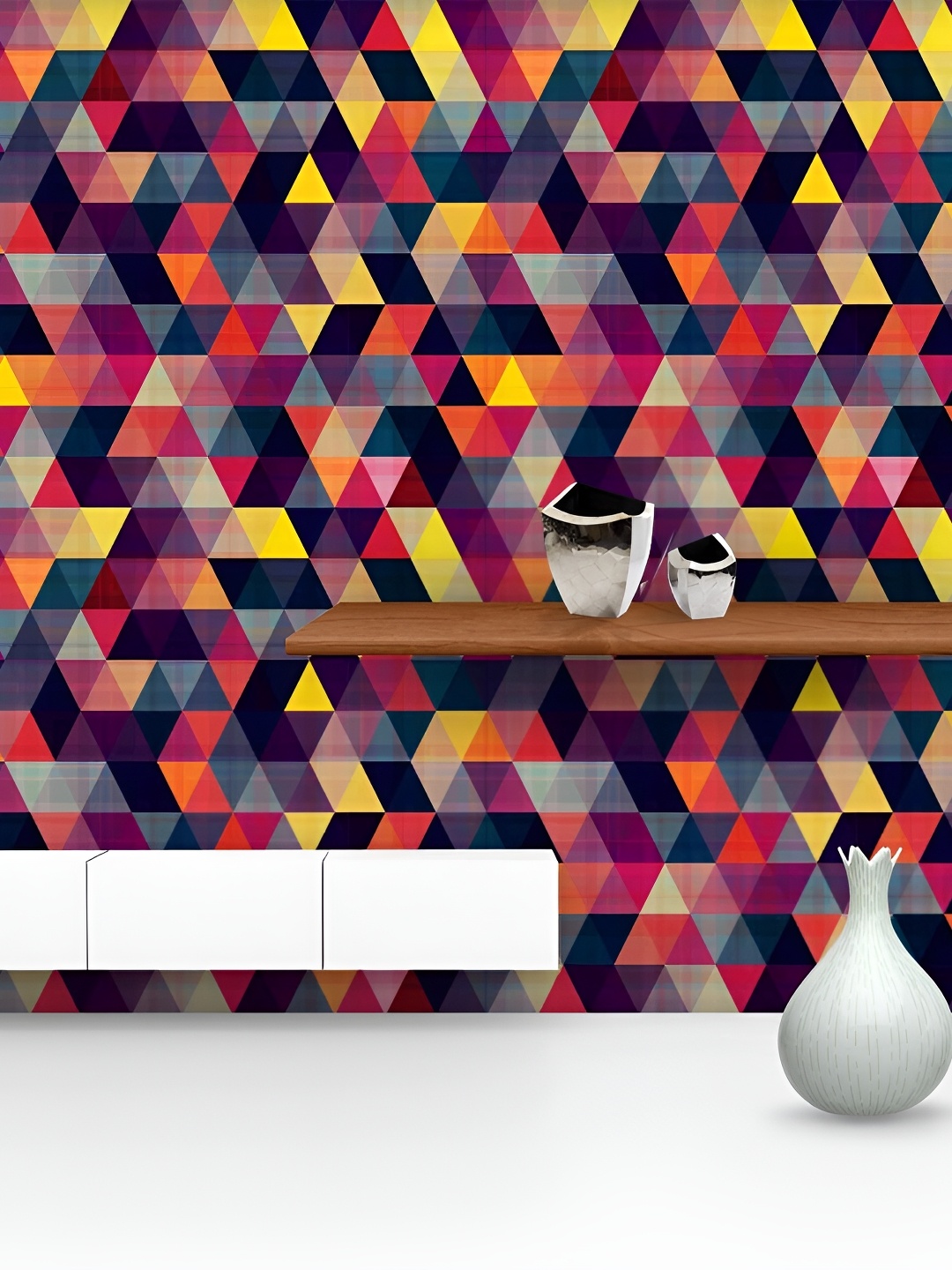 

ArtzFolio Geometric Printed Self Adhesive Waterproof Wallpaper 20 x 108 inch, Black