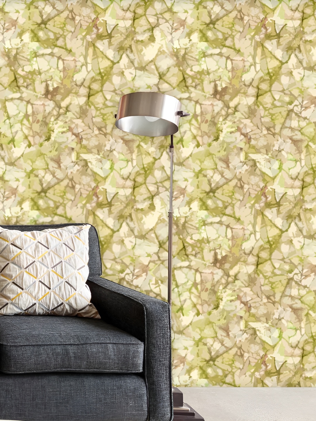 

ArtzFolio Green & Yellow Abstract Printed Self-Adhesive Peel & Stick Wallpaper