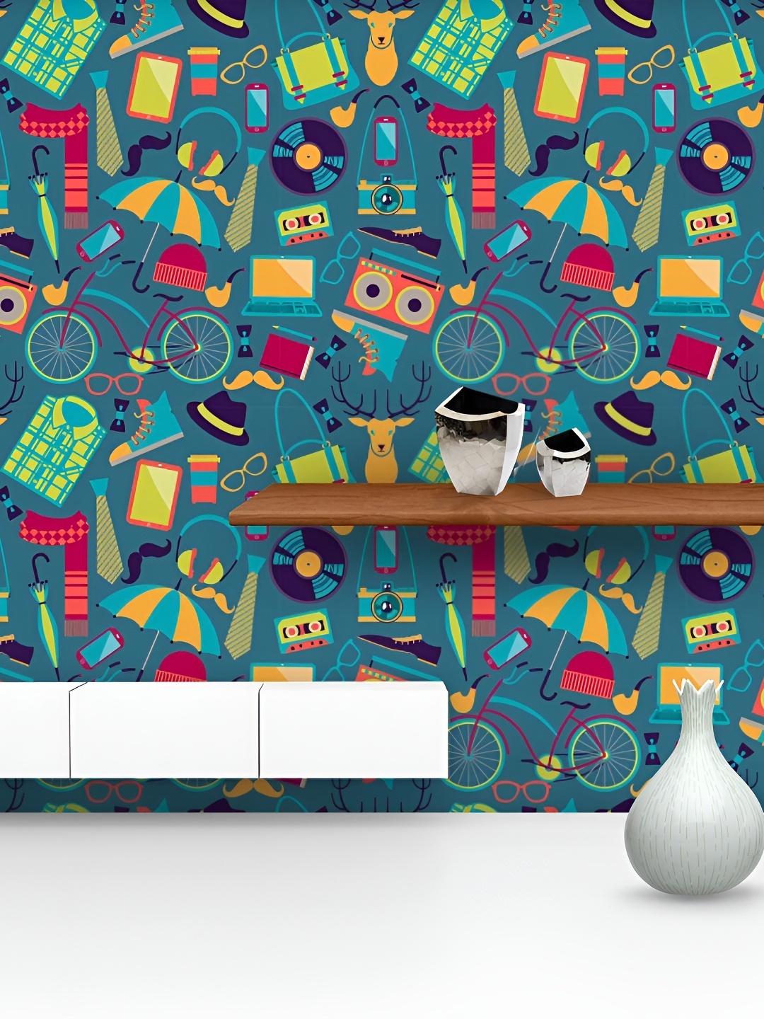 

ArtzFolio Blue & Black Abstract Printed Self-Adhesive Wallpaper