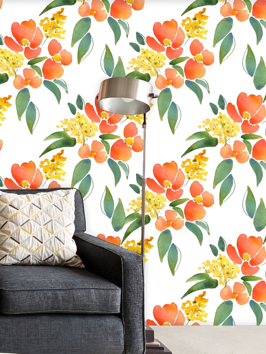 

ArtzFolio Beige & Yellow Floral Printed Self-Adhesive Wallpaper, White