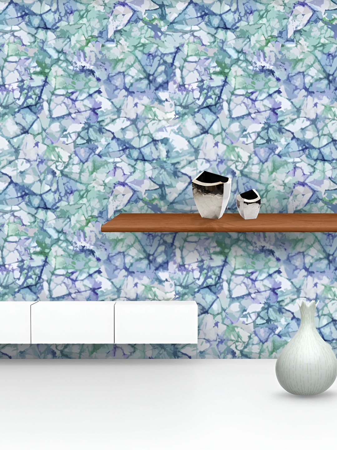 

ArtzFolio Blue & Green Abstract Printed Peel & Stick Self-Adhesive Wallpaper