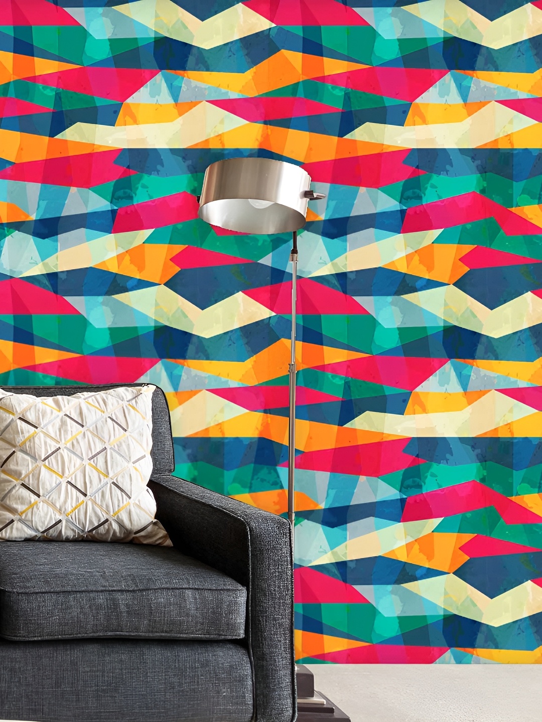 

ArtzFolio Yellow & Blue Printed Self-Adhesive Wallpaper