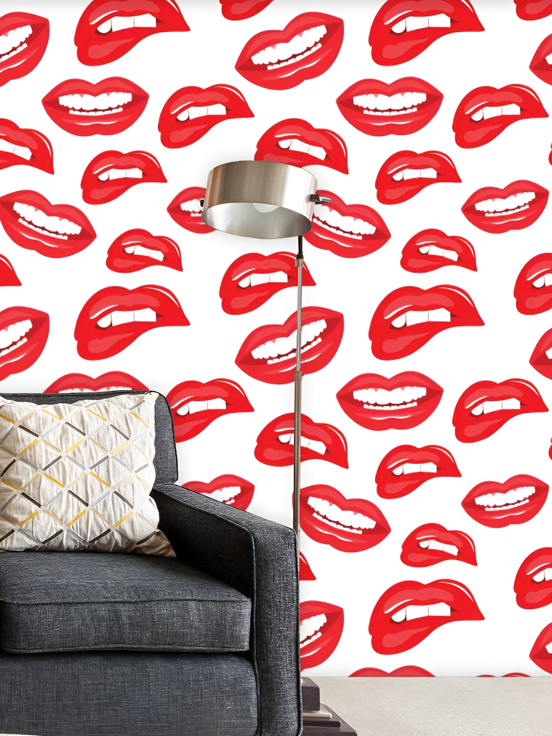 

ArtzFolio Off-White & Red Abstract Printed Peel & Stick Self-Adhesive Wallpaper
