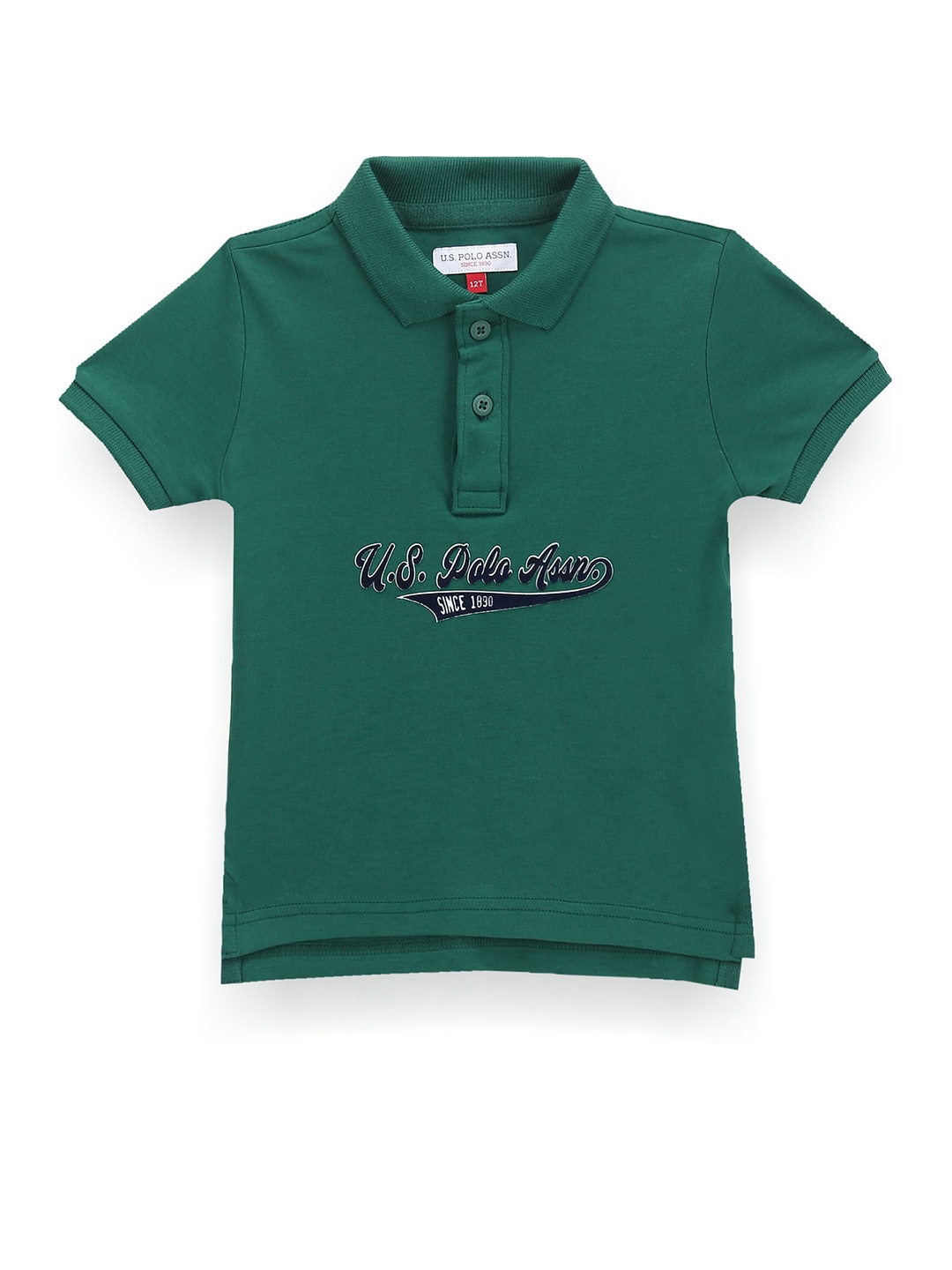 U.S. Polo Assn. Kids Boys Typography Polo Collar T-shirt, Green