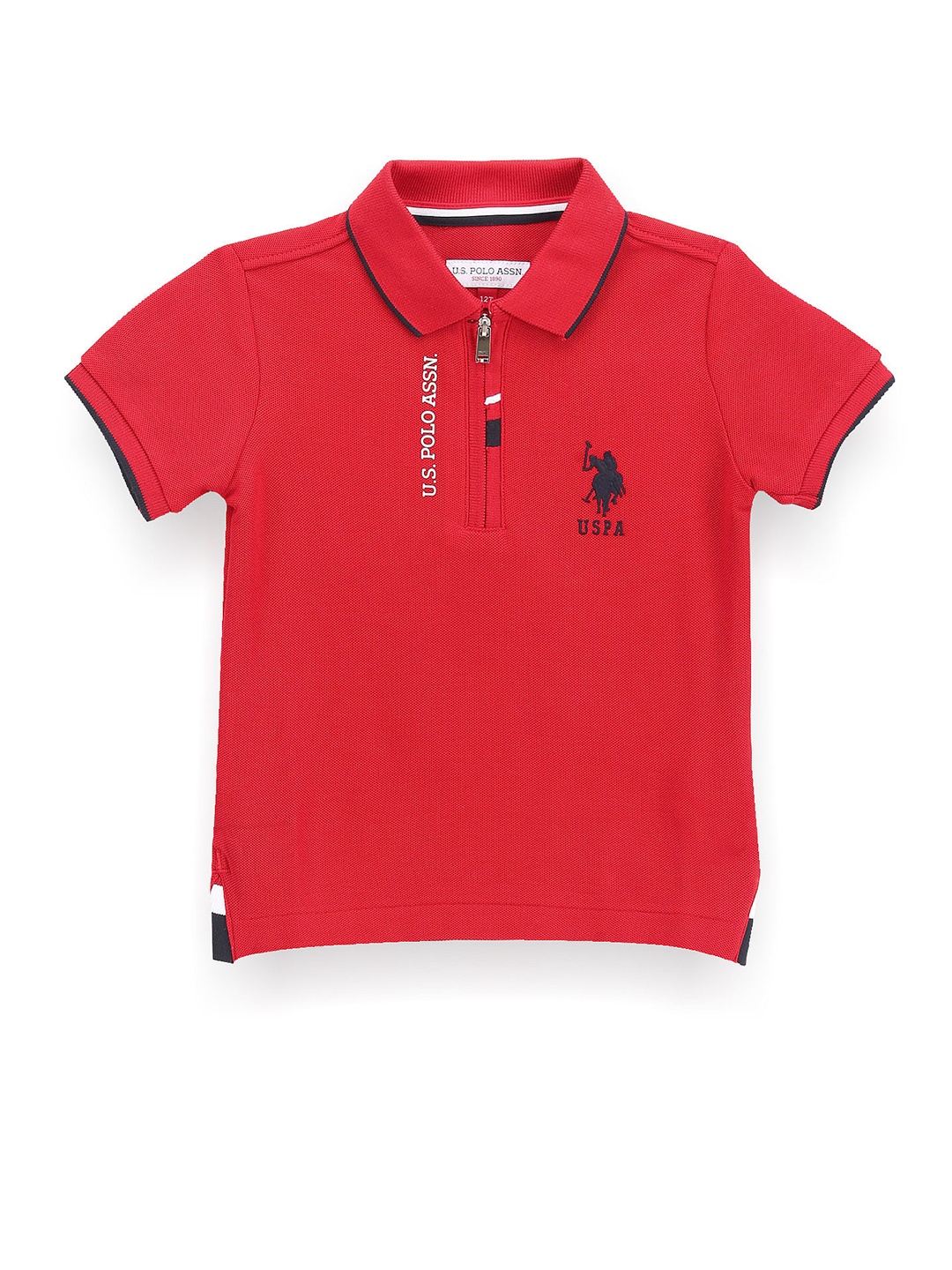 

U.S. Polo Assn. Kids Boys Polo Collar Applique T-shirt, Red