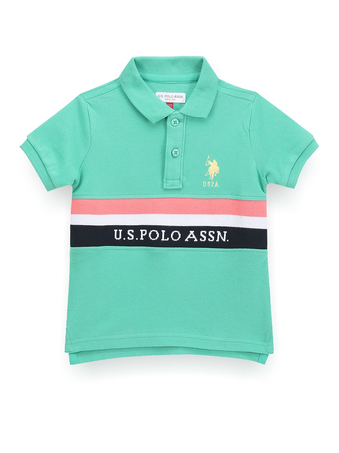 

U.S. Polo Assn. Kids Boys Polo Collar Applique T-shirt, Green