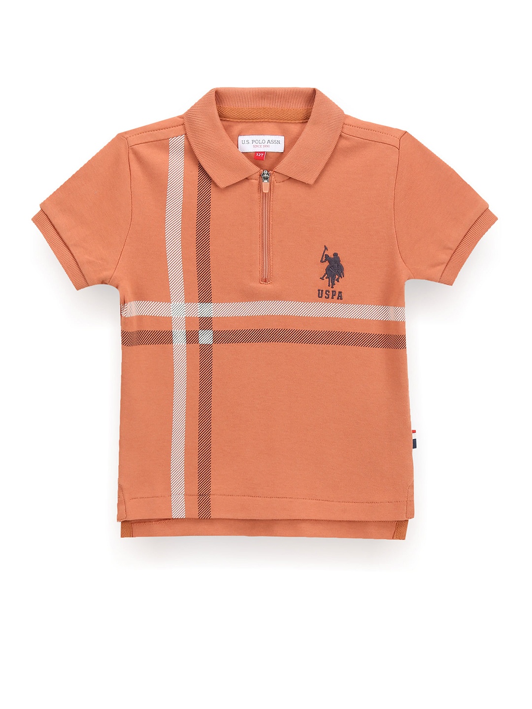 

U.S. Polo Assn. Kids Boys Polo Collar T-shirt, Brown