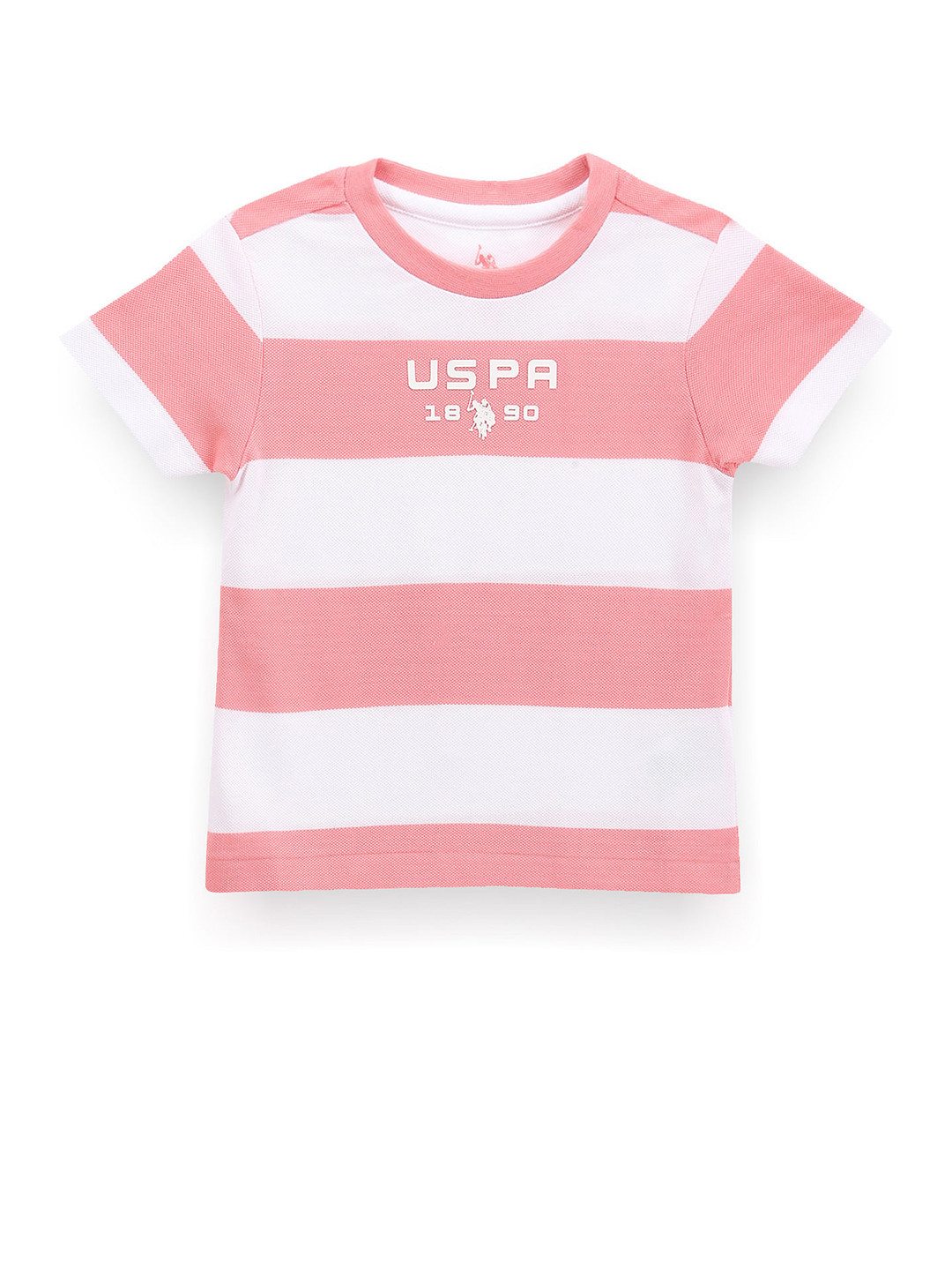 

U.S. Polo Assn. Kids Boys Striped Applique T-shirt, Pink
