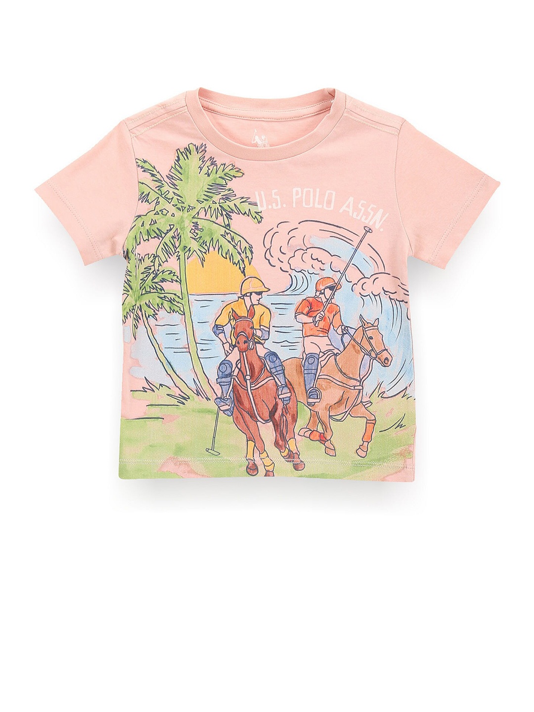 

U.S. Polo Assn. Kids Boys Printed Applique T-shirt, Orange