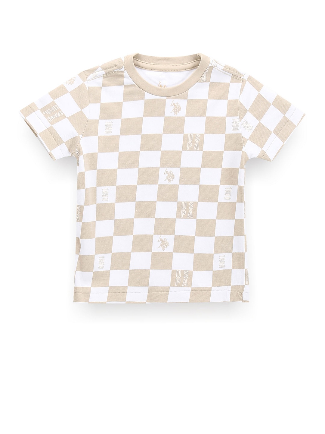 

U.S. Polo Assn. Kids Boys Checked Applique T-shirt, White