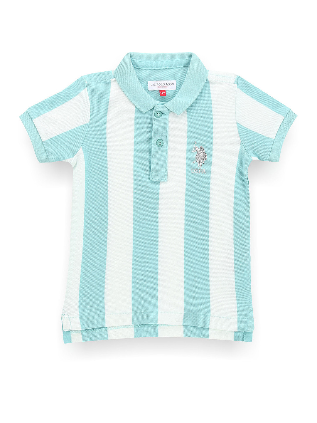 

U.S. Polo Assn. Kids Boys Striped Polo Collar Applique T-shirt, Blue