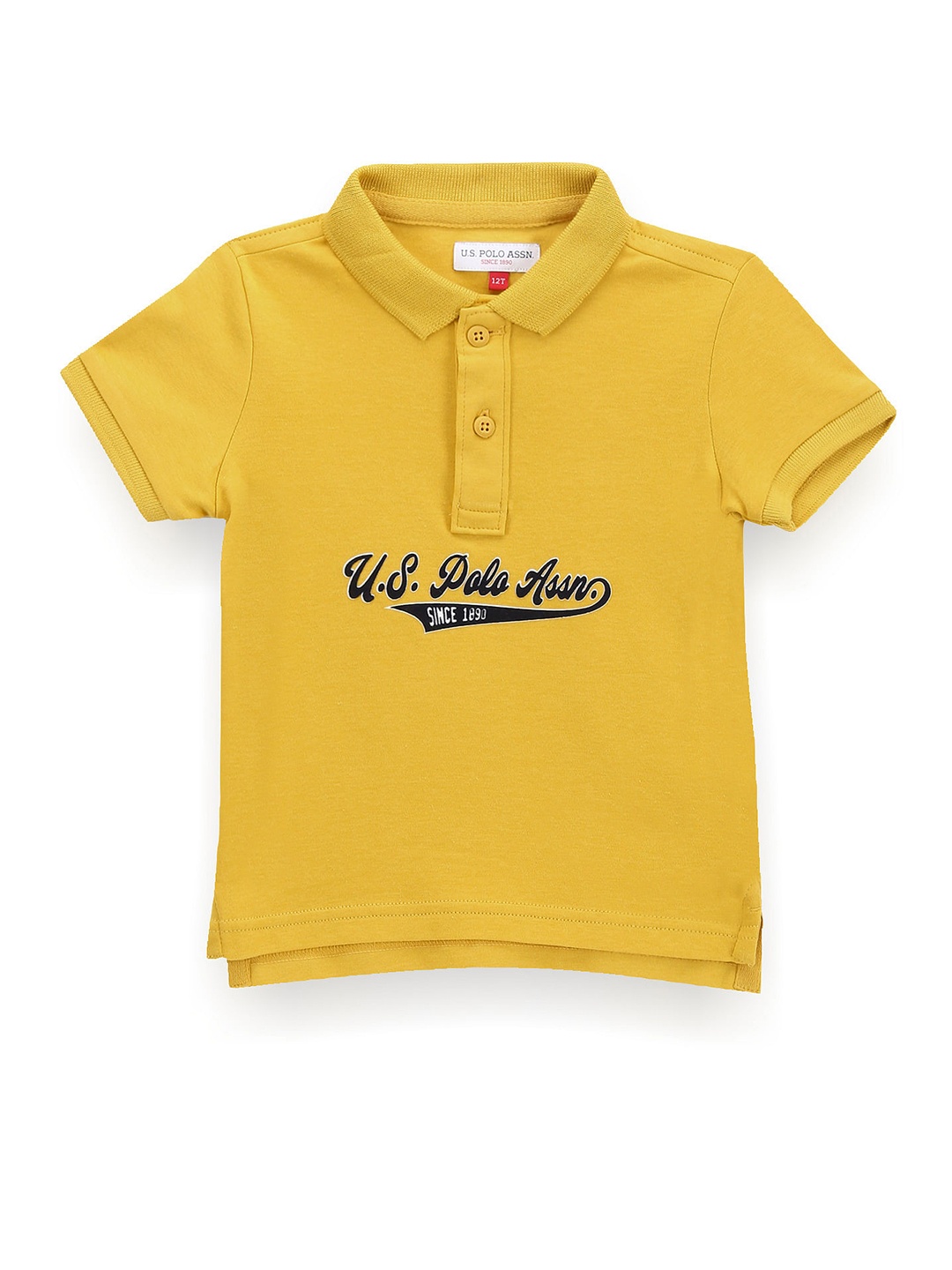 U.S. Polo Assn. Kids Boys Typography Polo Collar T-shirt, Yellow