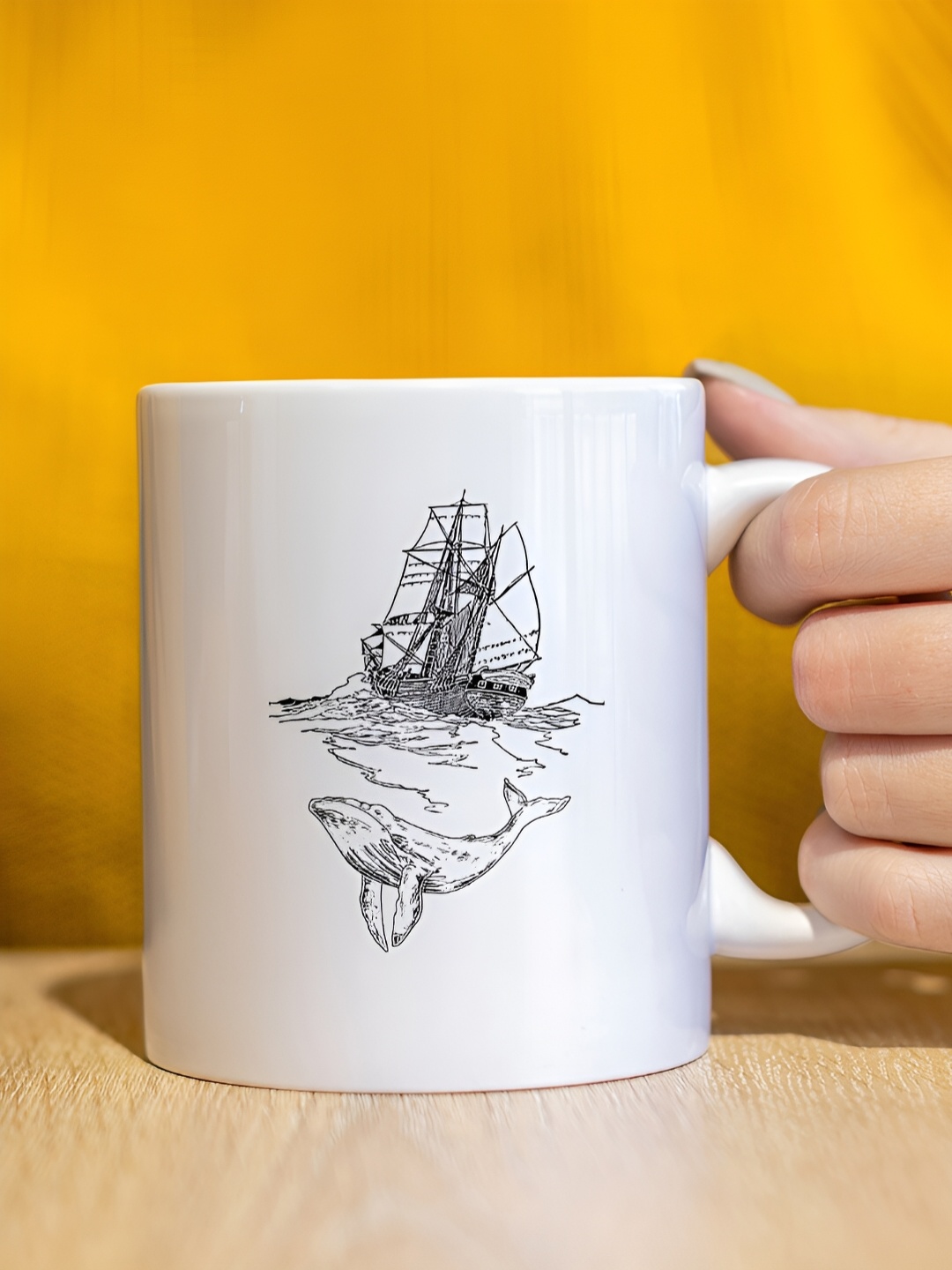 

The Decor Lane White Printed Ceramic Glossy Mugs