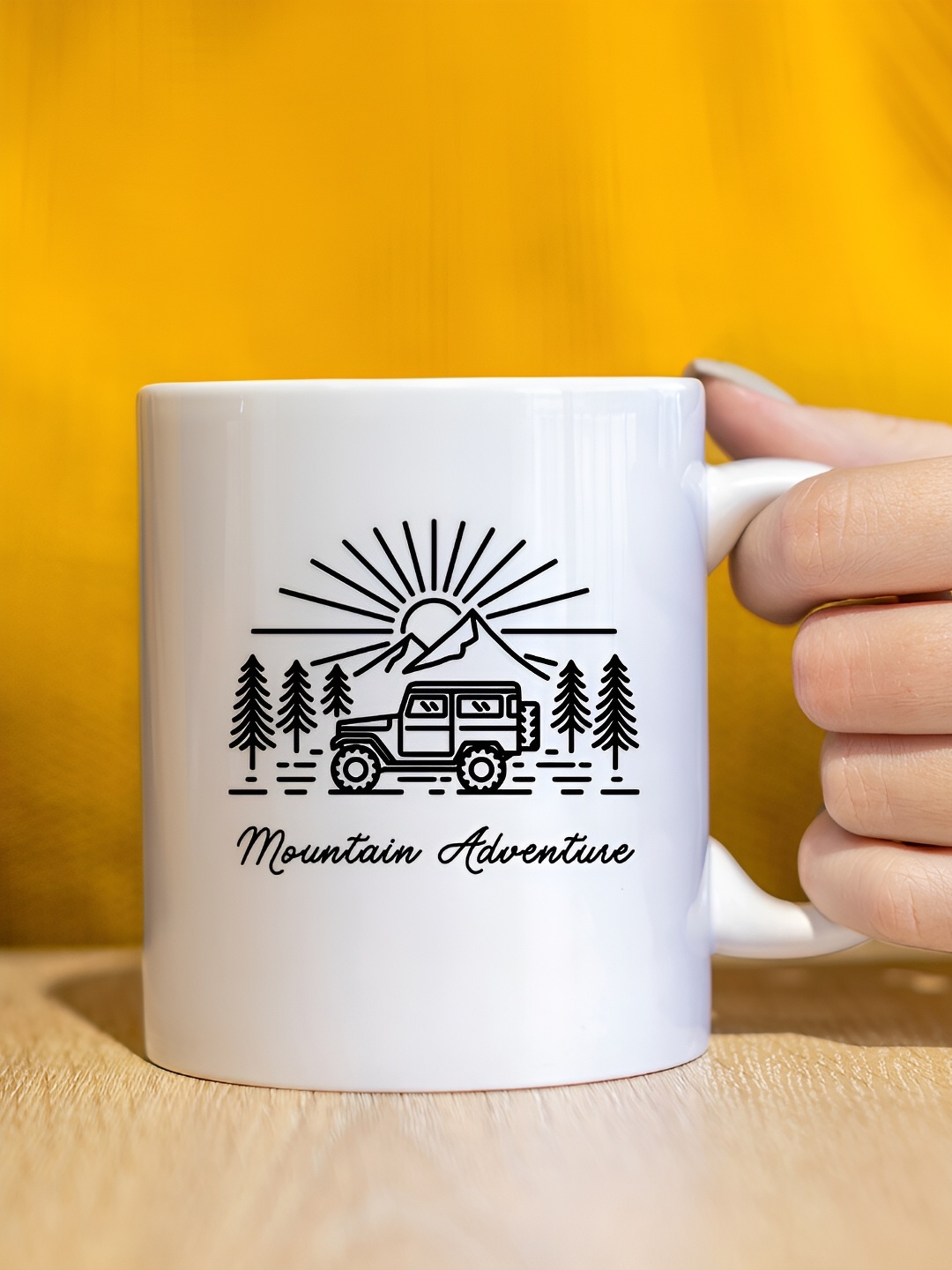 

The Decor Lane White Printed Ceramic Glossy Mugs