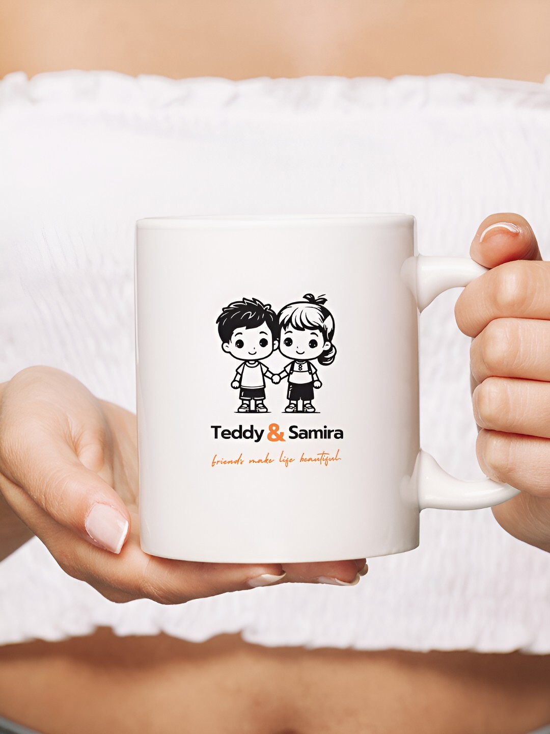 

The Decor Lane White Printed Ceramic Glossy Mugs