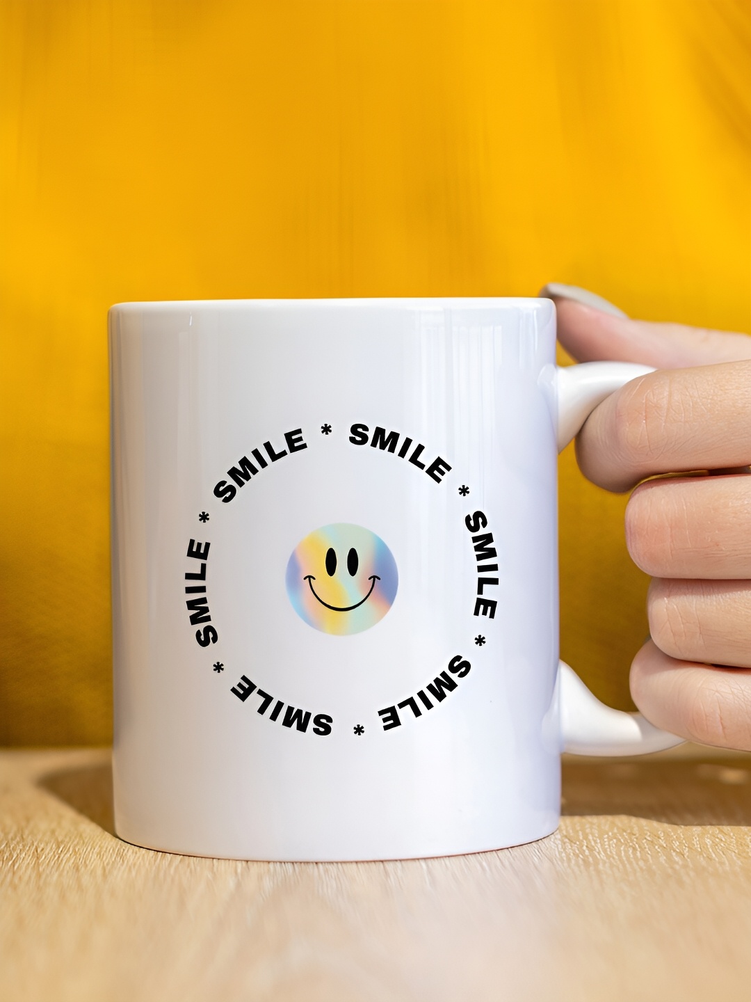 

The Decor Lane White Printed Ceramic Glossy Mug 325 ml