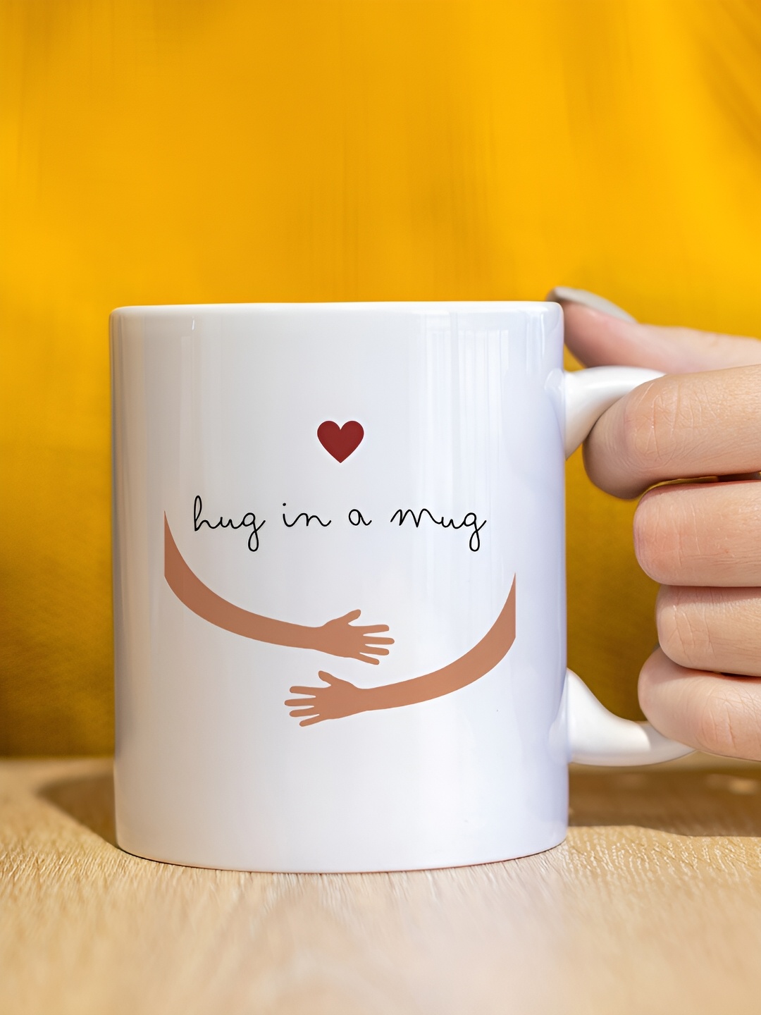 

The Decor Lane White Printed Ceramic Glossy Mug 325 ml