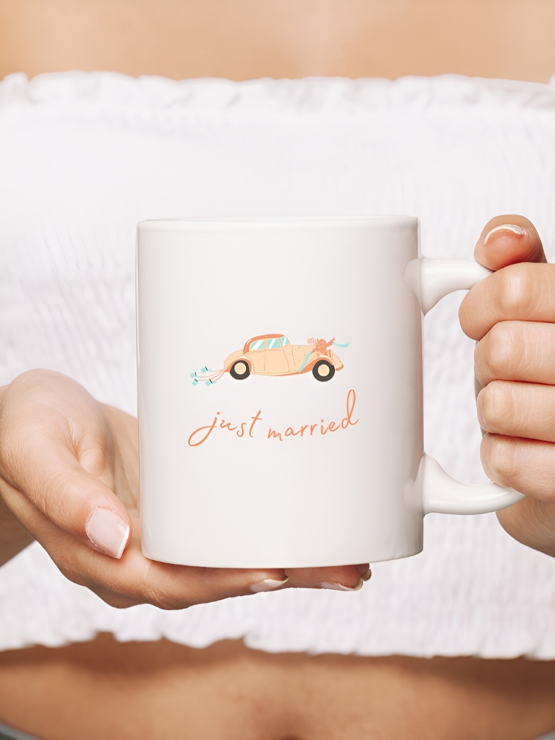

The Decor Lane White Printed Ceramic Glossy Mugs