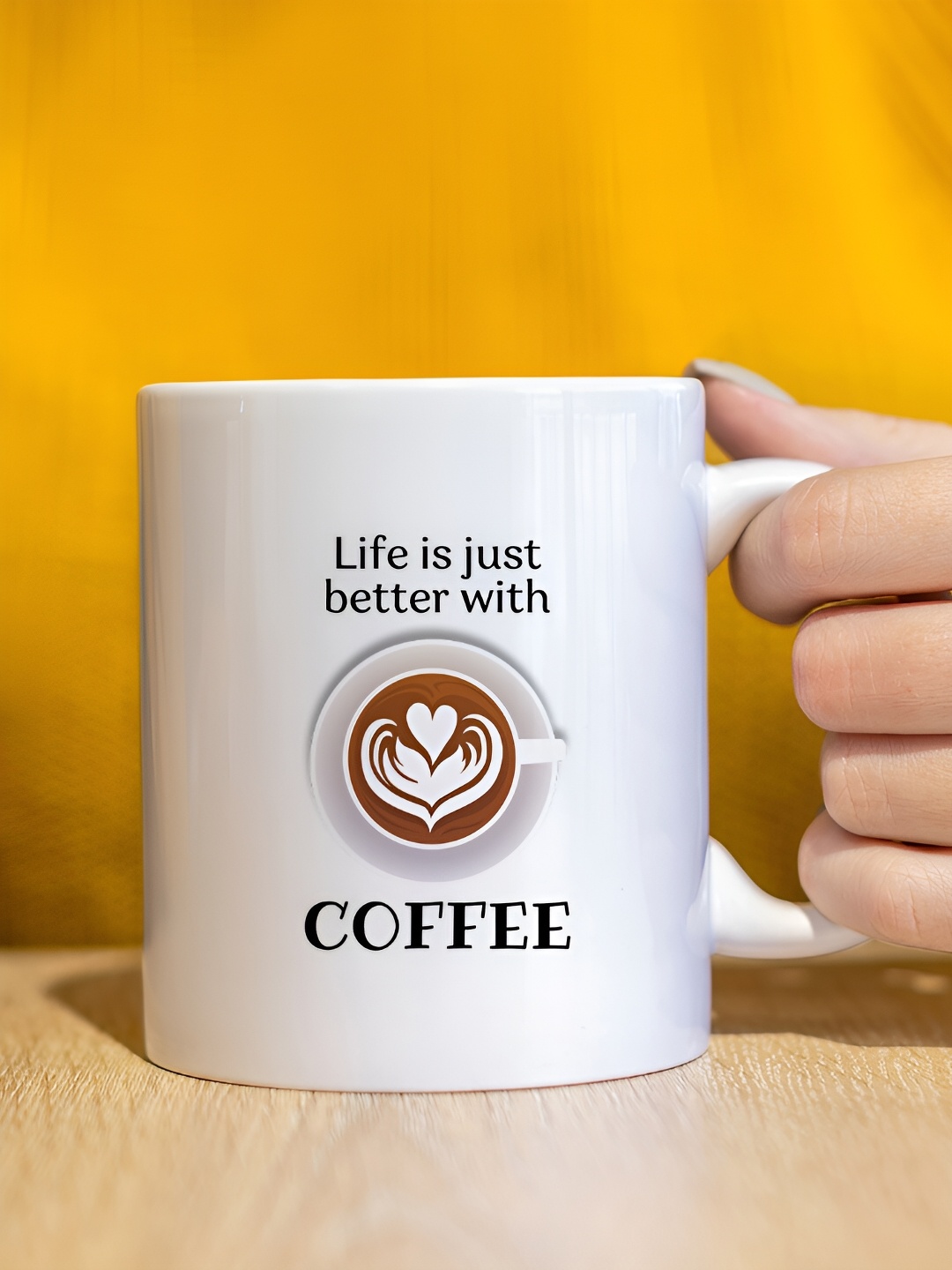 

The Decor Lane White Printed Ceramic Glossy Mugs