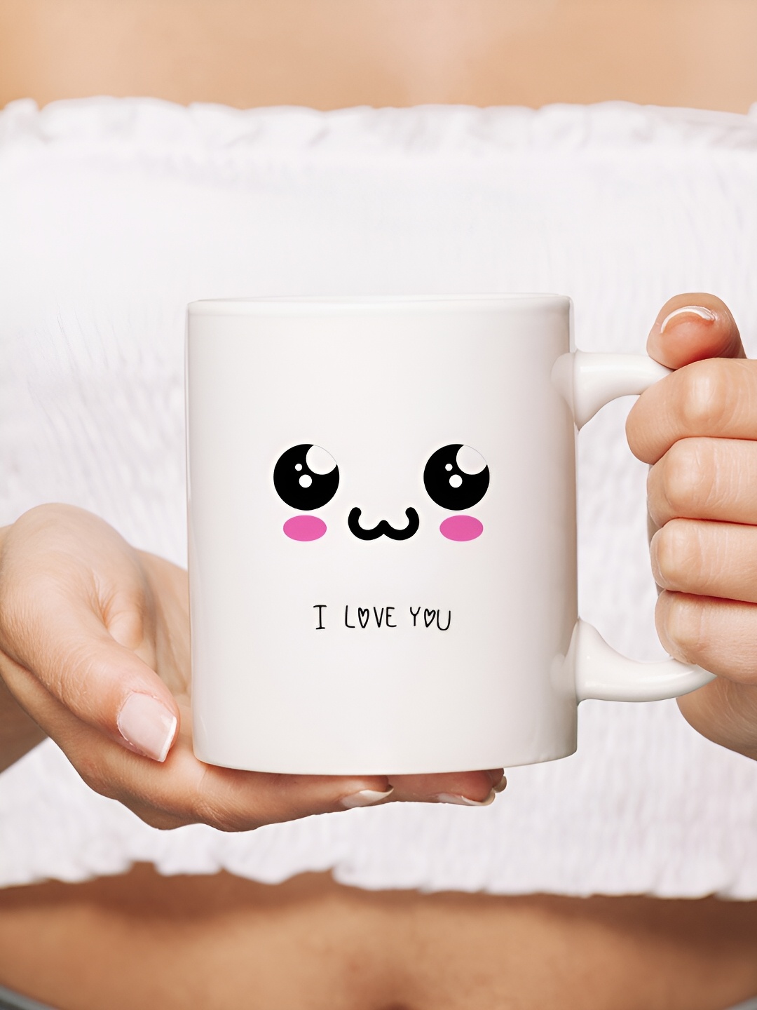 

The Decor Lane White Printed Ceramic Glossy Mug 325 ml