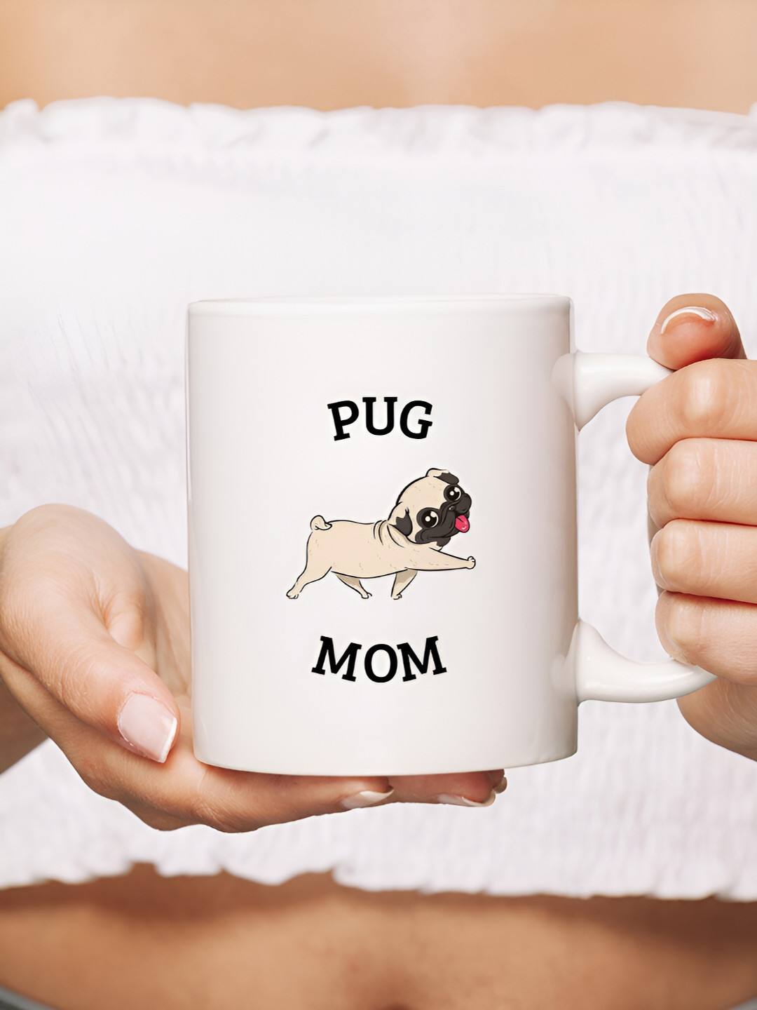 

The Decor Lane White & Black Printed Ceramic Glossy Mug 325 ml