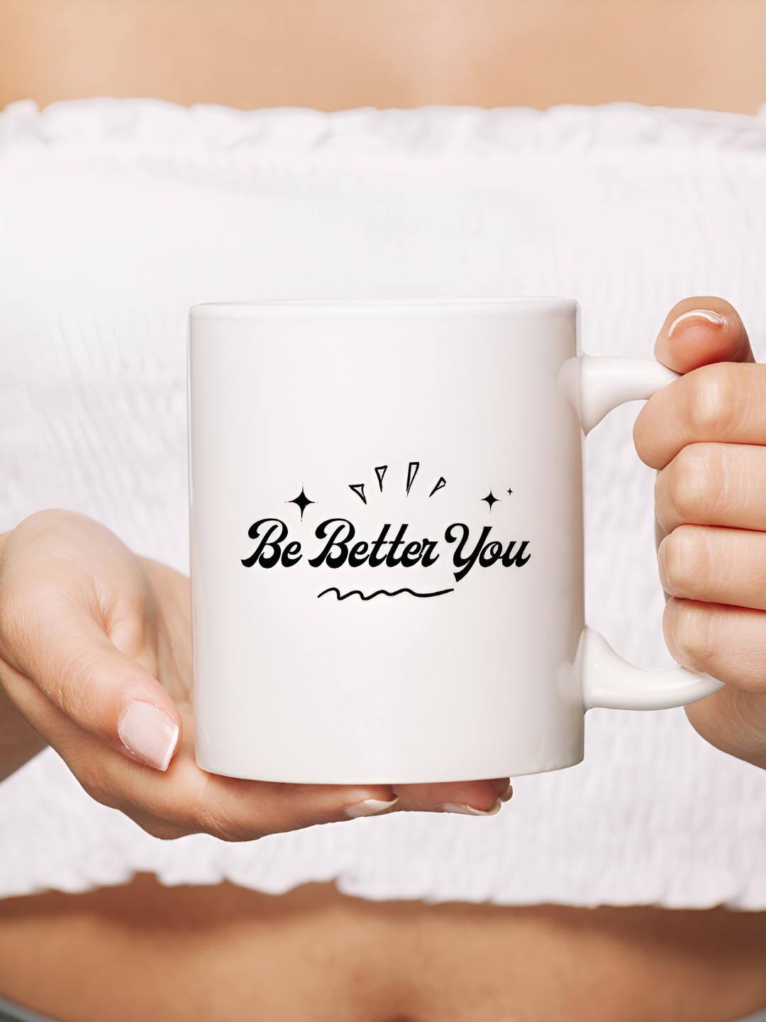 

The Decor Lane White Printed Ceramic Glossy Mugs