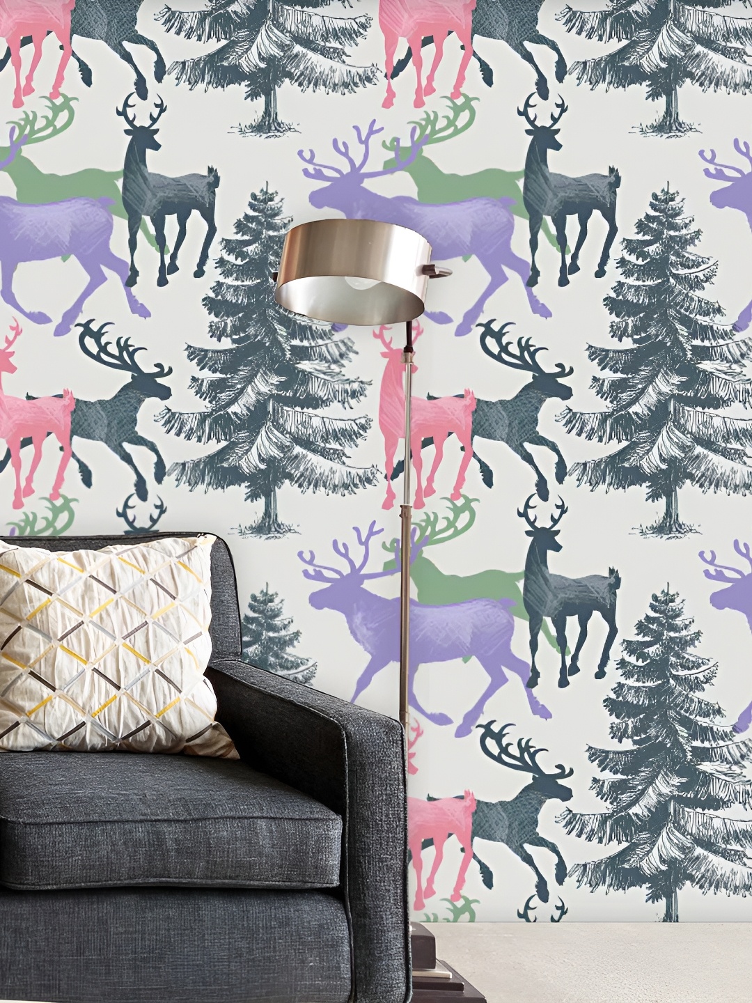 

ArtzFolio White & Grey Printed Self Adhesive Wallpaper