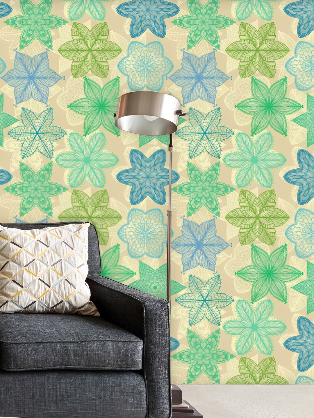 

ArtzFolio Beige & Green Printed Self Adhesive Wallpaper