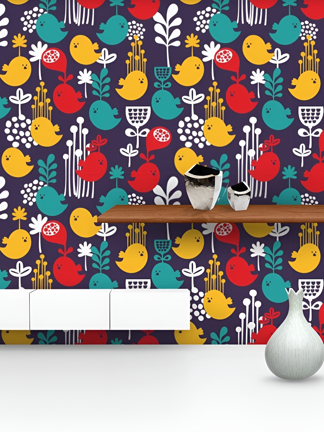 

ArtzFolio Purple & Yellow Printed Self Adhesive Wallpaper