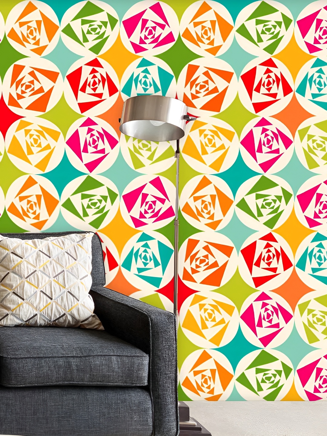 

ArtzFolio Cream & Red Self-Adhesive Peel & Stick Wallpaper