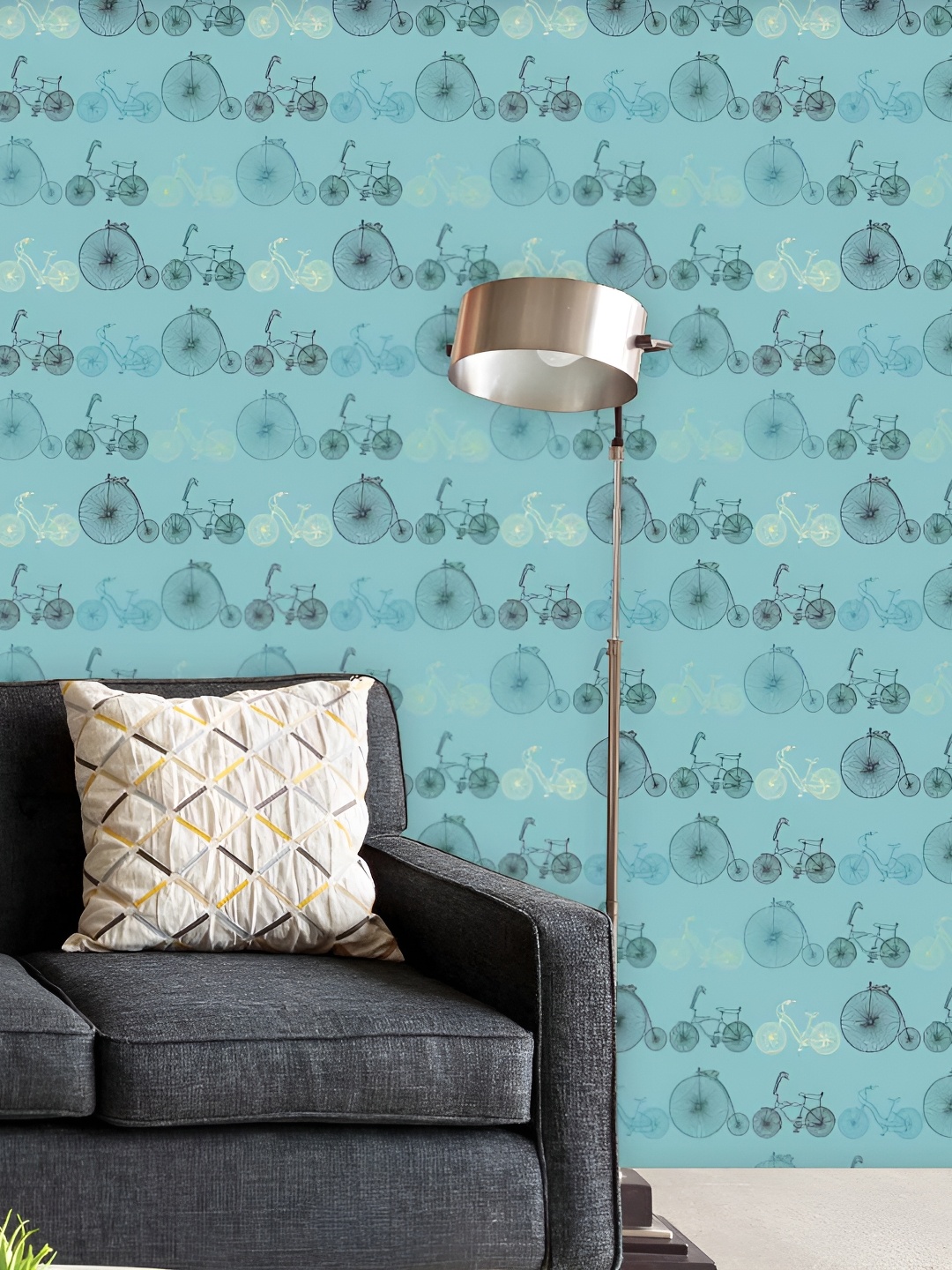 

ArtzFolio Blue & Black Printed Self Adhesive Wallpaper