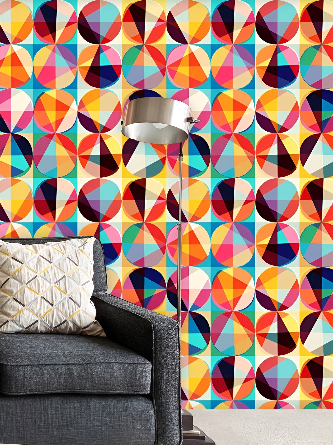 

ArtzFolio Yellow & Blue Geometric Printed Self-Adhesive Peel & Stick Wallpaper