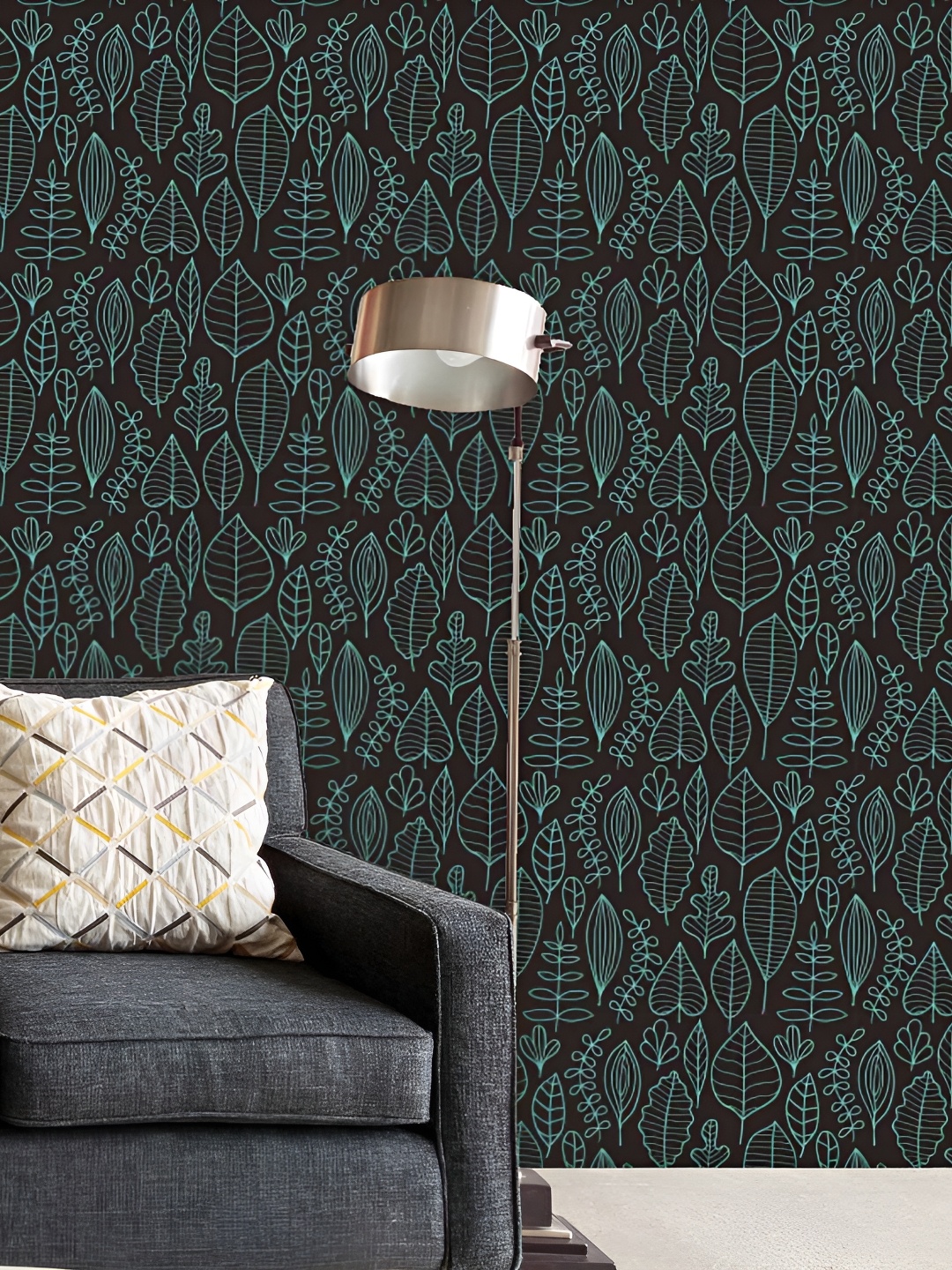 

ArtzFolio Black & Green Leaf-Shaped Peel & Stick Self-Adhesive Wall Sticker