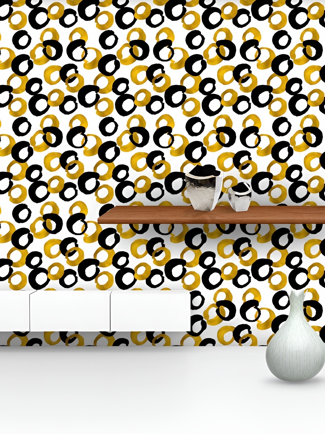

ArtzFolio White & Black Abstract Printed Self-Adhesive Peel & Stick Wallpaper
