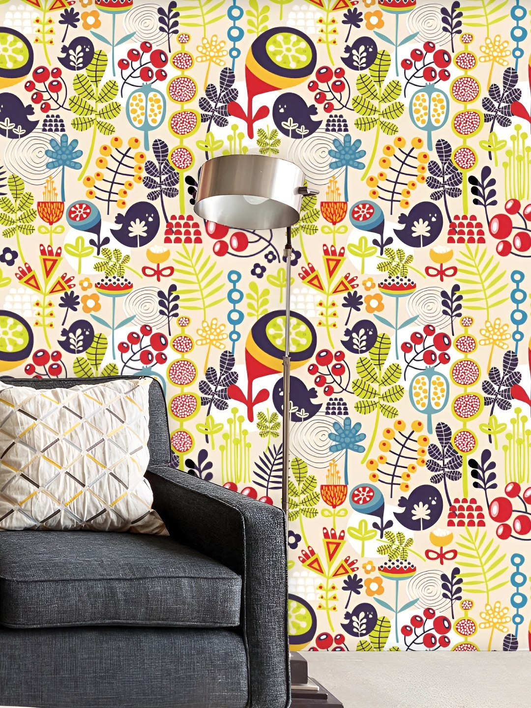 

ArtzFolio Yellow & Red Floral Printed Peel & Stick Wallpaper