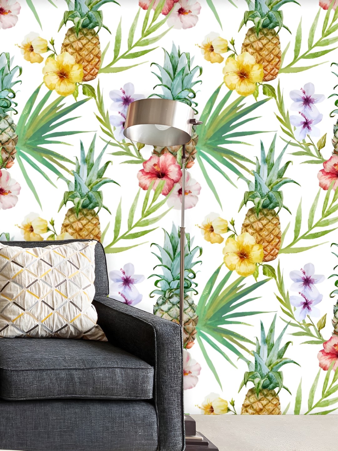 

ArtzFolio White & Green Floral Printed Self Adhesive Wall Decal