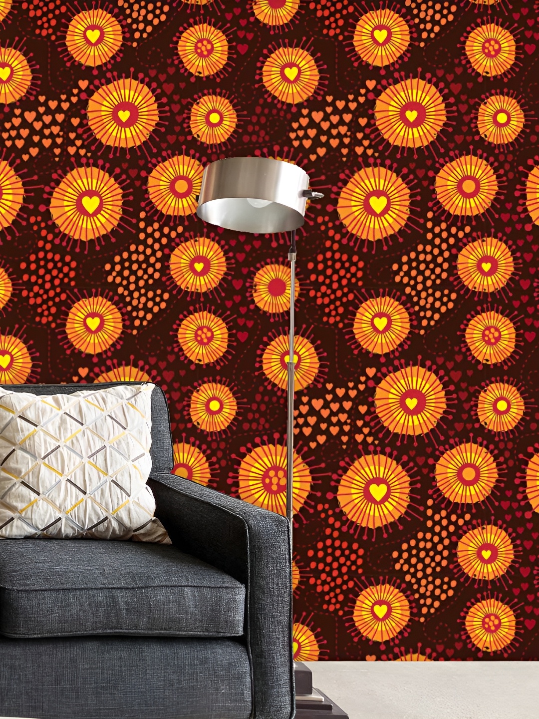 

ArtzFolio Brown & Yellow Conversational Printed Peel & Stick Self-Adhesive Wallpaper