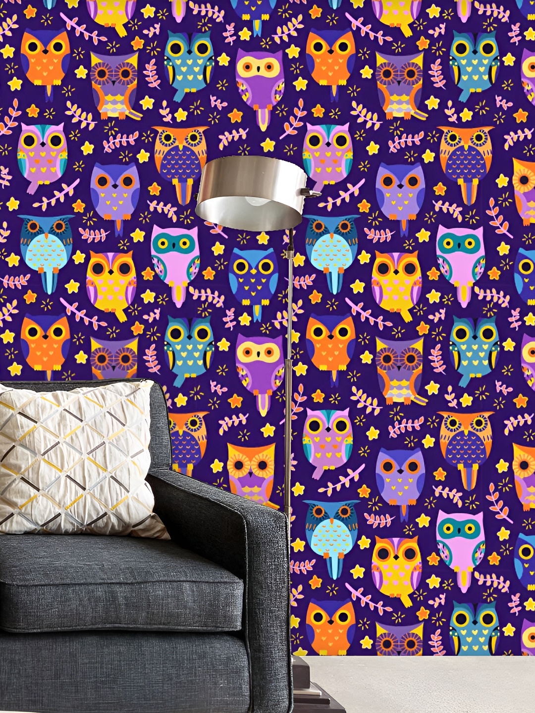 

ArtzFolio Violet Orange Printed Self-Adhesive Water-Resistant Peel & Stick Wallpaper