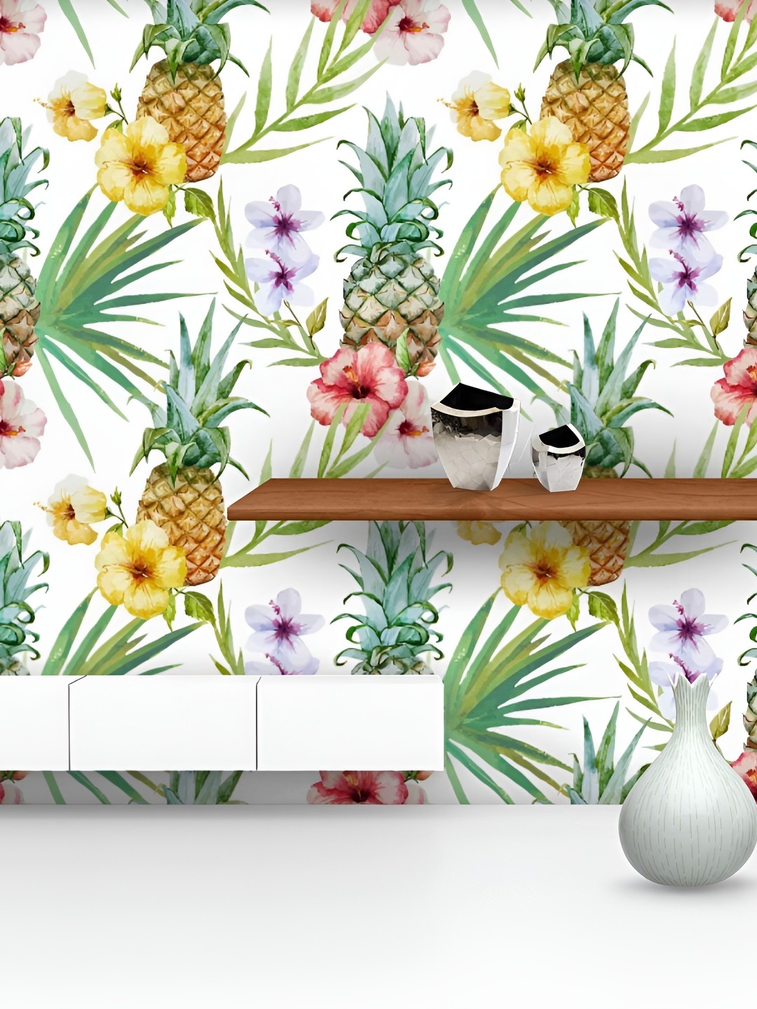 

ArtzFolio White & Green Printed Self-Adhesive Wallpaper