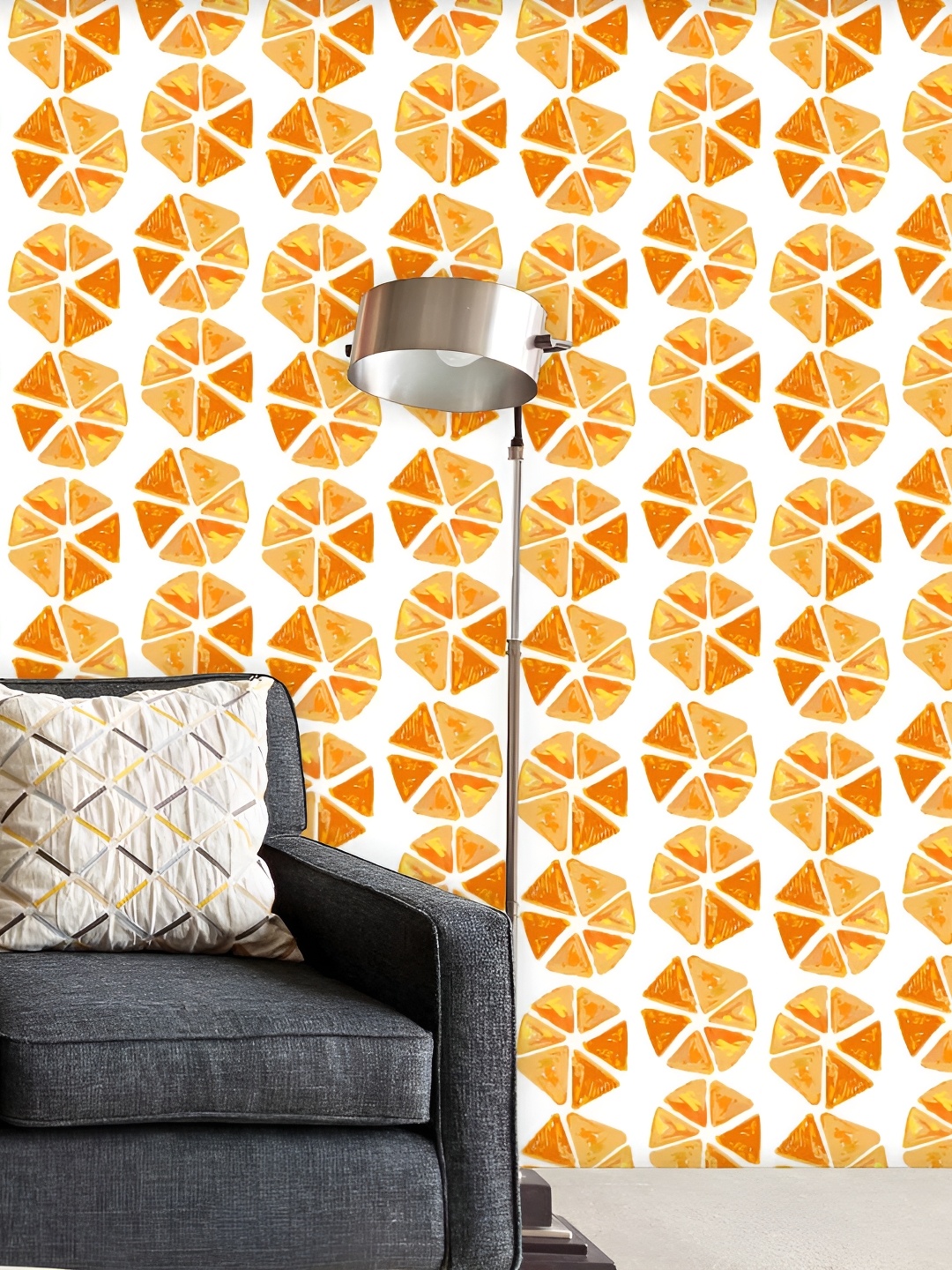 

ArtzFolio White & Orange Abstract Printed Self-Adhesive Peel & Wall Sticker