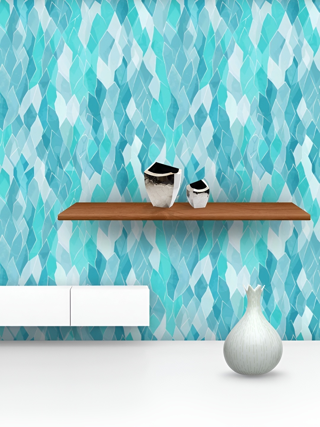 

ArtzFolio Turquoise Blue Printed Self-Adhesive Peel & Stick Wall Stickers
