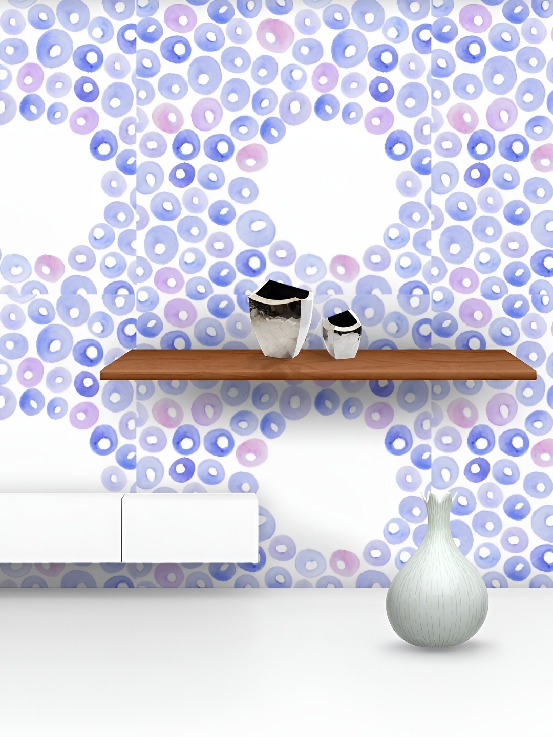 

ArtzFolio White & Blue Printed Self-Adhesive Peel & Stick Wallpaper